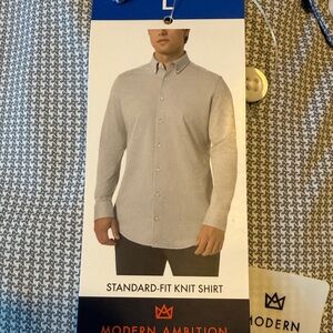 Modern Ambition Gray Standard-Fit Knit Shirt